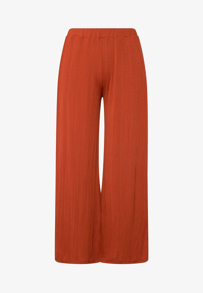 Ulla Popken MARY COUPE MARLENE JAMBE LARGE TAILLE ÉLASTIQUE - Stoffhose - Terre/cuite