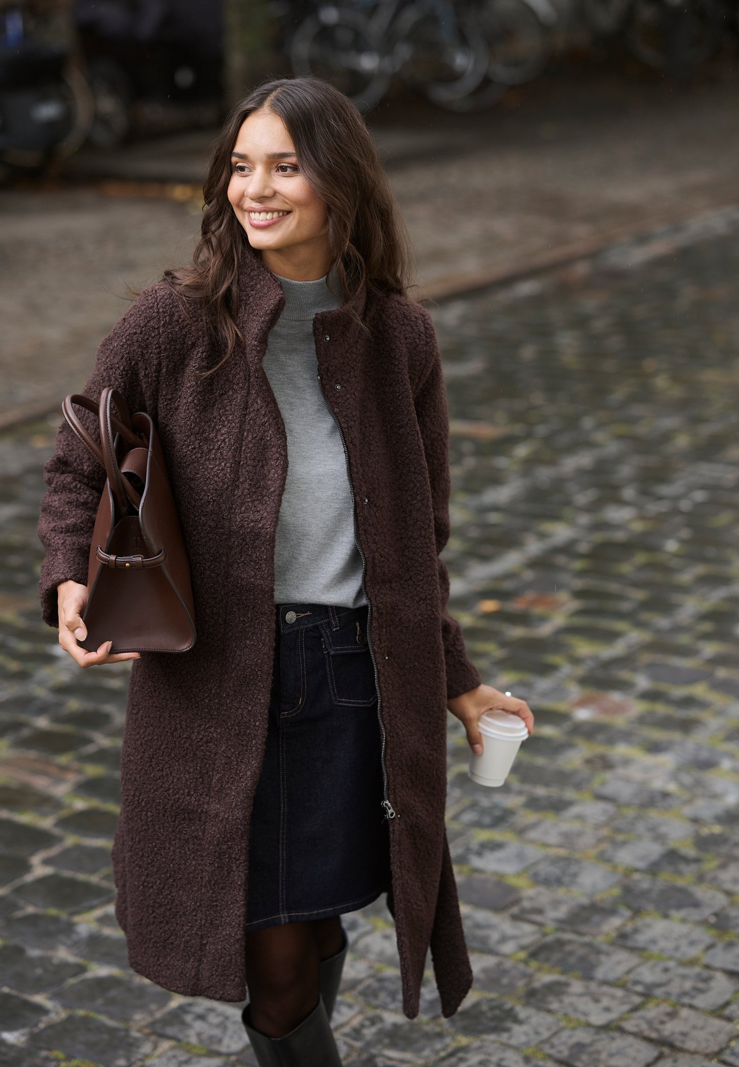 Kaffe ANNE BELT - Classic Coat - Java