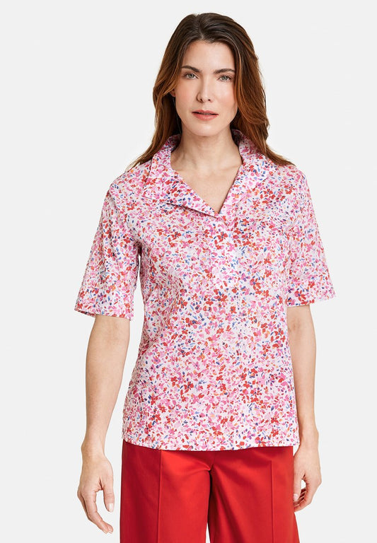 Gerry Weber KURZARM FLORAL GEMUSTERTE - Bluse - Ecru Weiss Lila Pink Druck