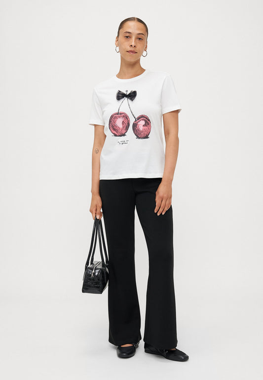 ONLY Petite ONLNITA LIFE BOW - Print T-shirt - Cloud Dancer