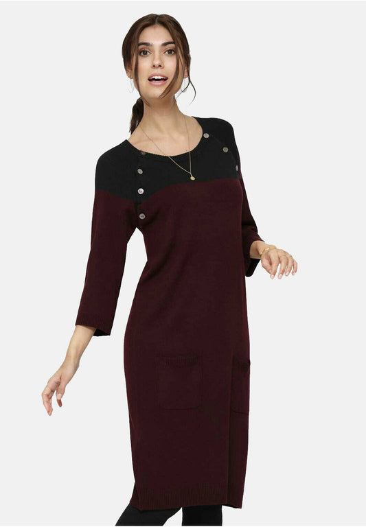 LENA STILL- - Etuikleid - Bordeaux/black