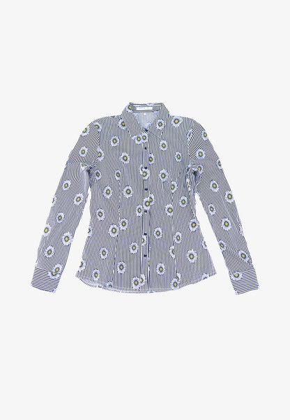  MIT BLUMEN ZARA - Hemdbluse - Blau