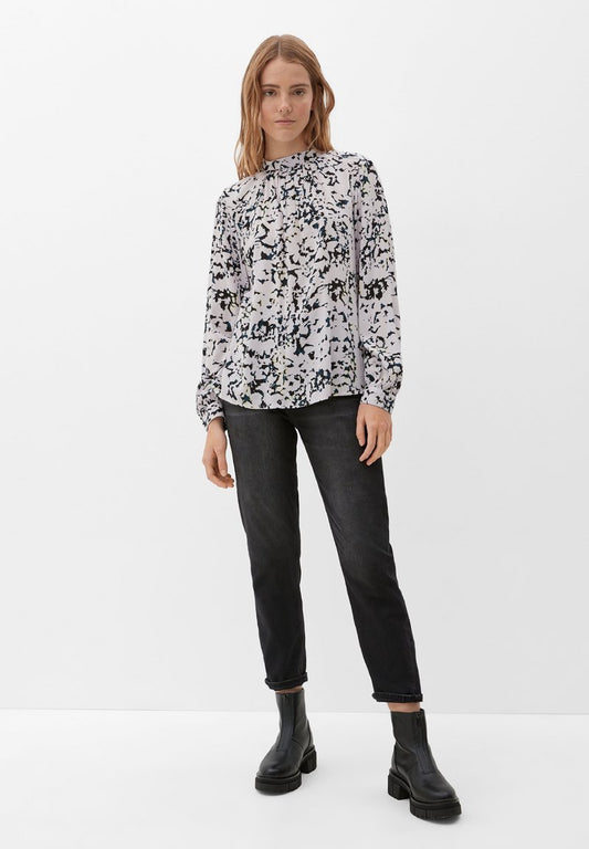 QS By S.Oliver MIT ALLOVER-PRINT - Bluse - Petrol