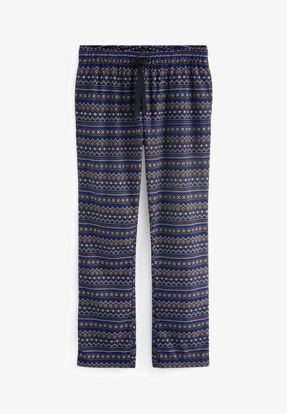 Next MOTION FLEX COSY STANDARD - Nachtwäsche Hose - Blue Fairisle Pattern