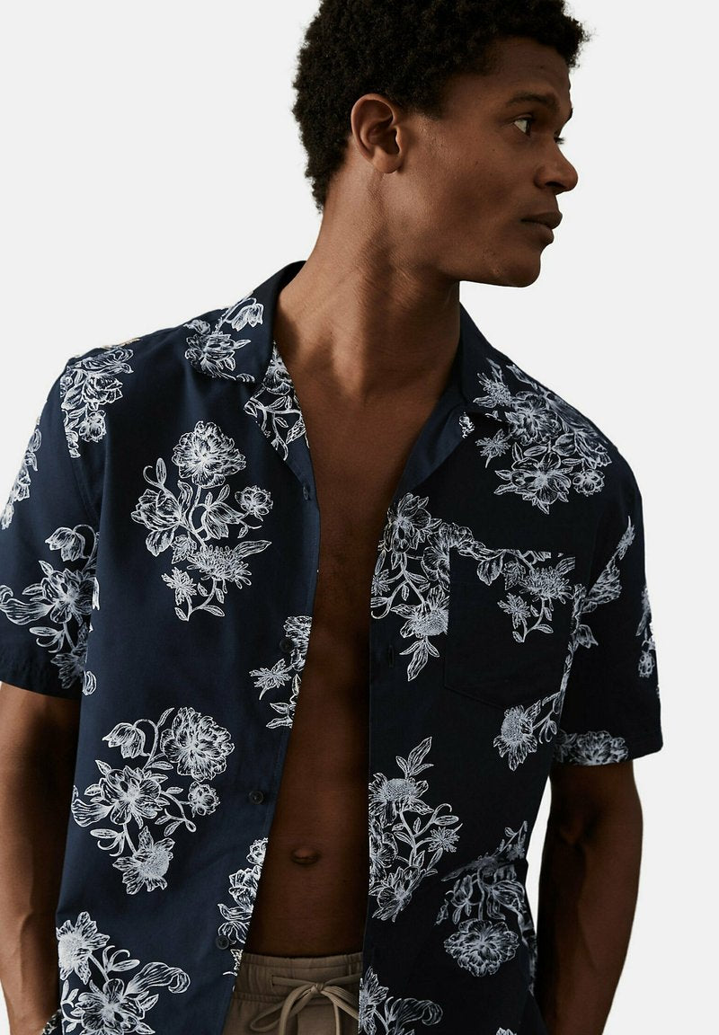 Marks & Spencer AUTOGRAPH FLORAL - Nachtwäsche Shirt - Navy Mix