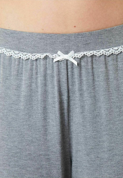  JASMIN - Nachtwäsche Hose - Grey Melange