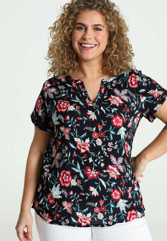  AJOURÉE AUX MANCHES ET AU COL - Bluse - Navy