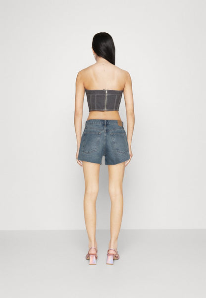 WEEKDAY SWIFT - Jeans Shorts - Blue Medium Dusty