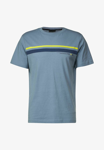 MIT STREIFENPRINT - T-Shirt Print - Grau