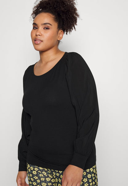 Vero Moda Curve VMRANDI BOAT NECK - Langarmshirt - Black