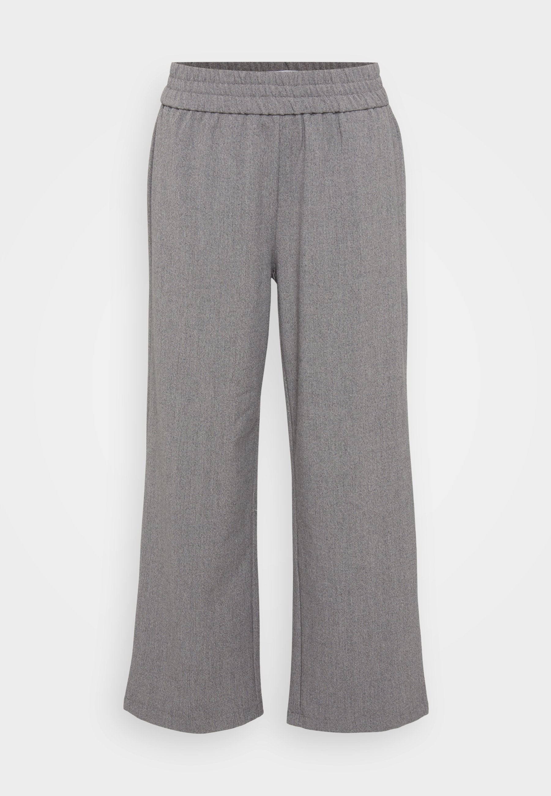 ONLY Petite ONLELISE WIDE PULL UP - Trousers - Rock Ridge/white Melange