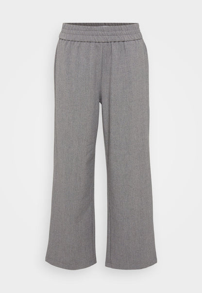 ONLY Petite ONLELISE WIDE PULL UP - Trousers - Rock Ridge/white Melange
