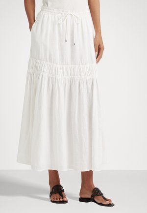 Marks & Spencer Textured Midi Tiered - Faltenrock - White
