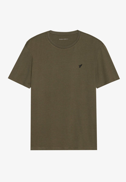 Pier One UNISEX 5 PACK - Basic T-shirt - White/brown/dark Blue