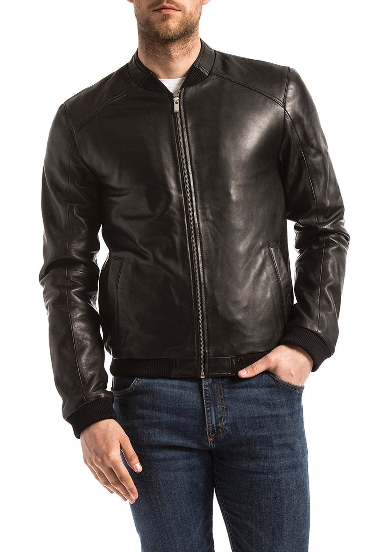  BLUE WELLFORD - Lederjacke - Navy