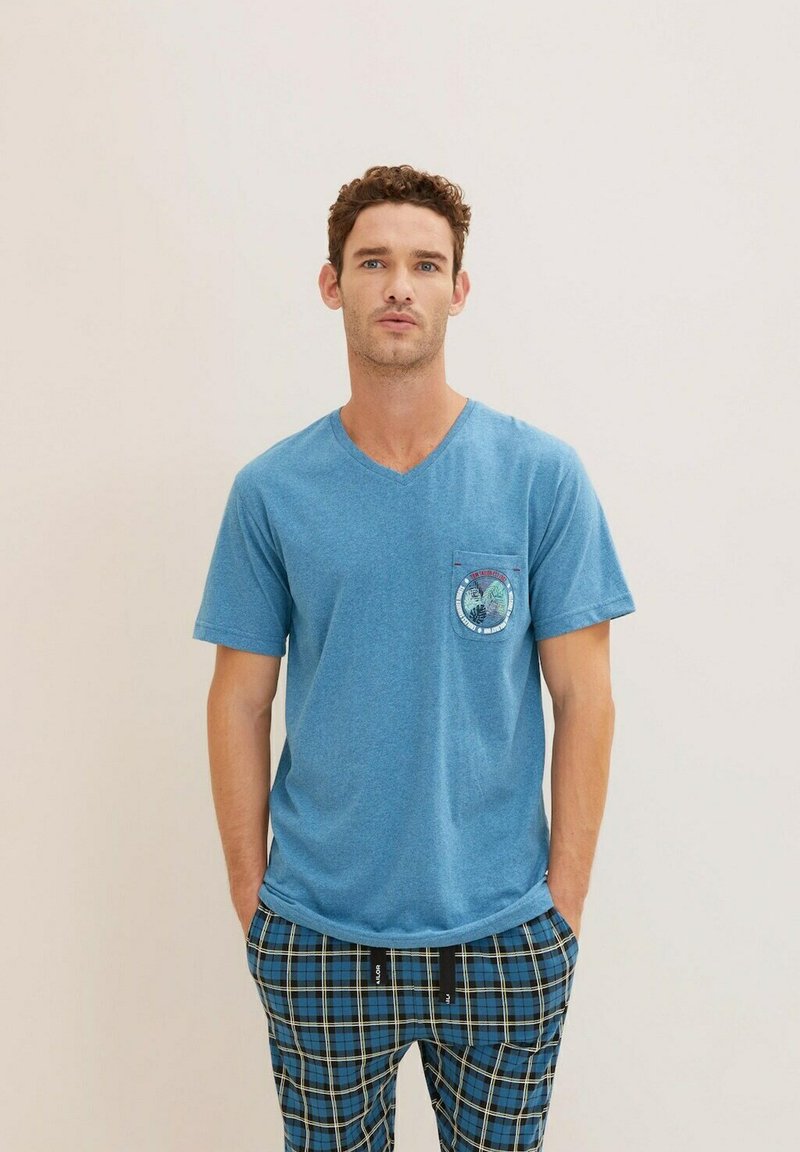 Tom Tailor MIT MOTIVPRINT  - Nachtwäsche Shirt - Blue-medium-melange
