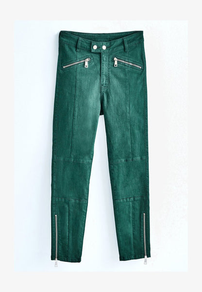  HIGH WAIST BIKER STANDARD - Jeans Slim Fit - Green