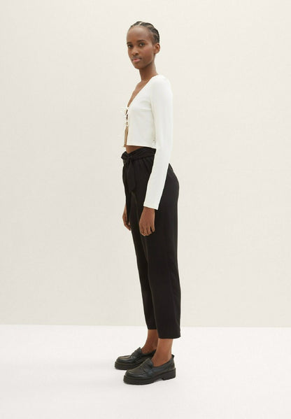 TOM TAILOR Denim TAPERED RELAXED - Stoffhose - Deep Black