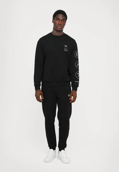 EA7 Emporio Armani TRAIN LOGO UNISEX - Sweatshirt - Black/silver-coloured