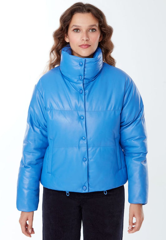  HIGH COLLAR - Lederjacke - Blue