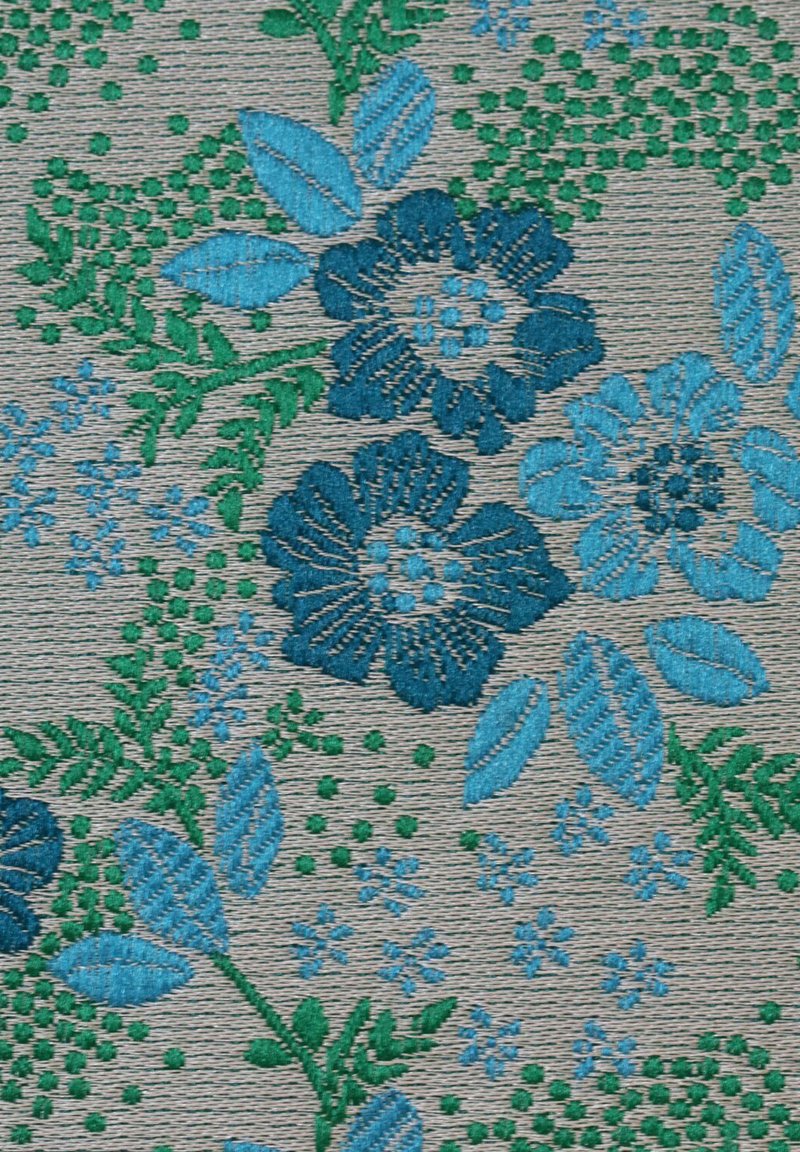  2 SET - Einstecktuch - Platin Grau Petrol Tuerkis Jacquard Blumen Sage Gruen