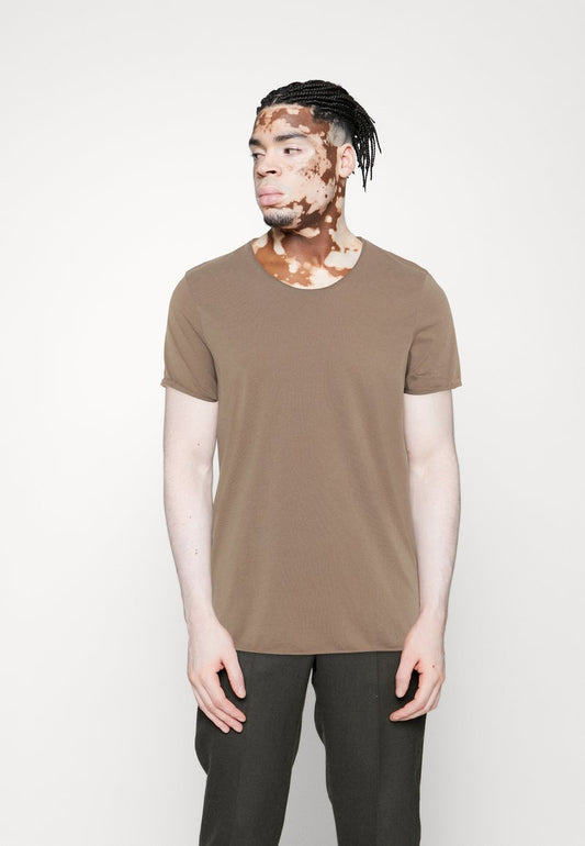 Selected Homme SLHTEX O NECK TEE - T-Shirt Basic - Chinchilla
