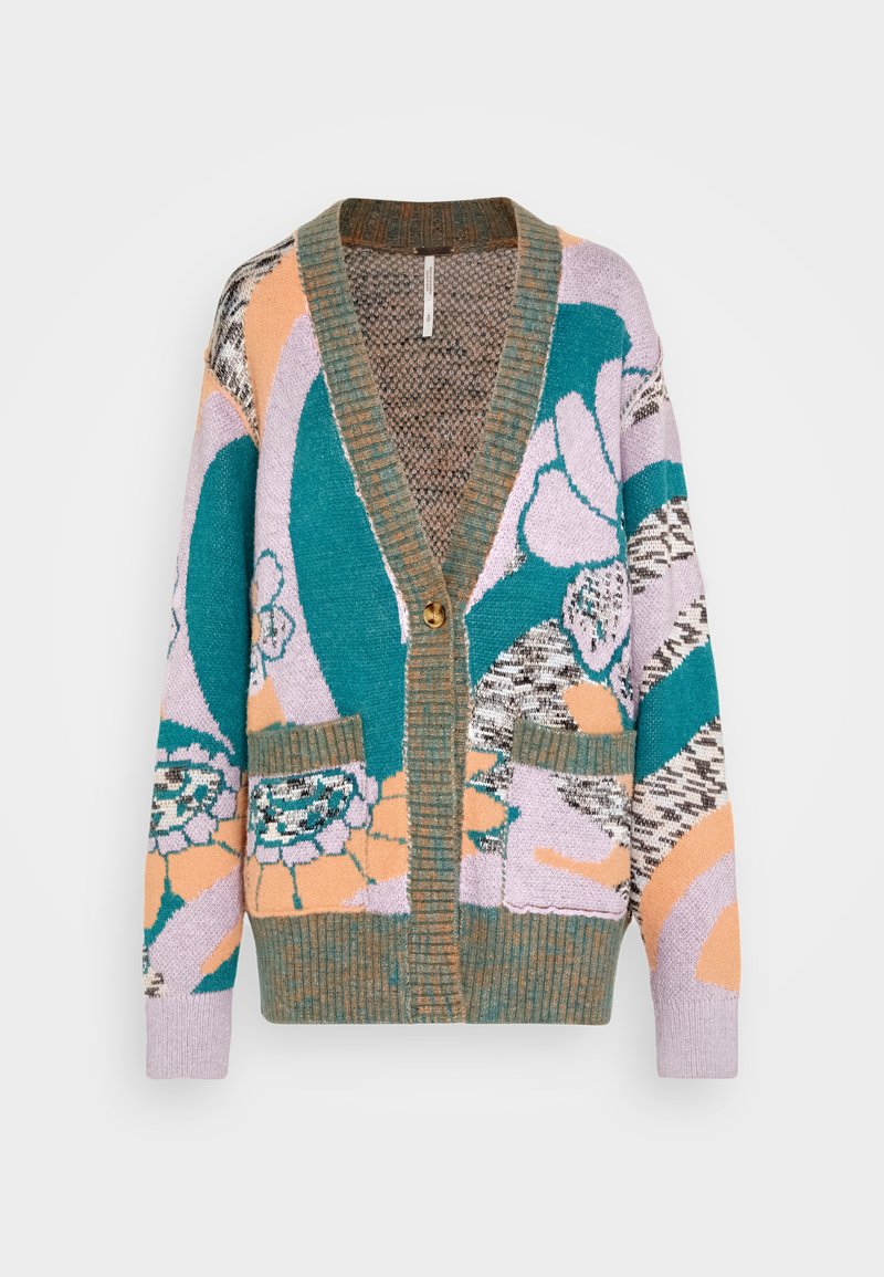 FREE PEOPLE AUGUST CARDI - Strickjacke - Orchid Teal Combo