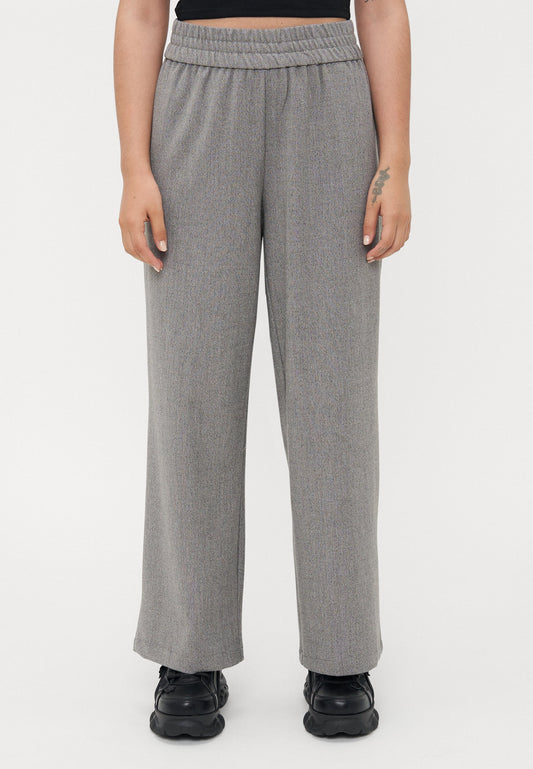 ONLY Petite ONLELISE WIDE PULL UP - Trousers - Rock Ridge/white Melange