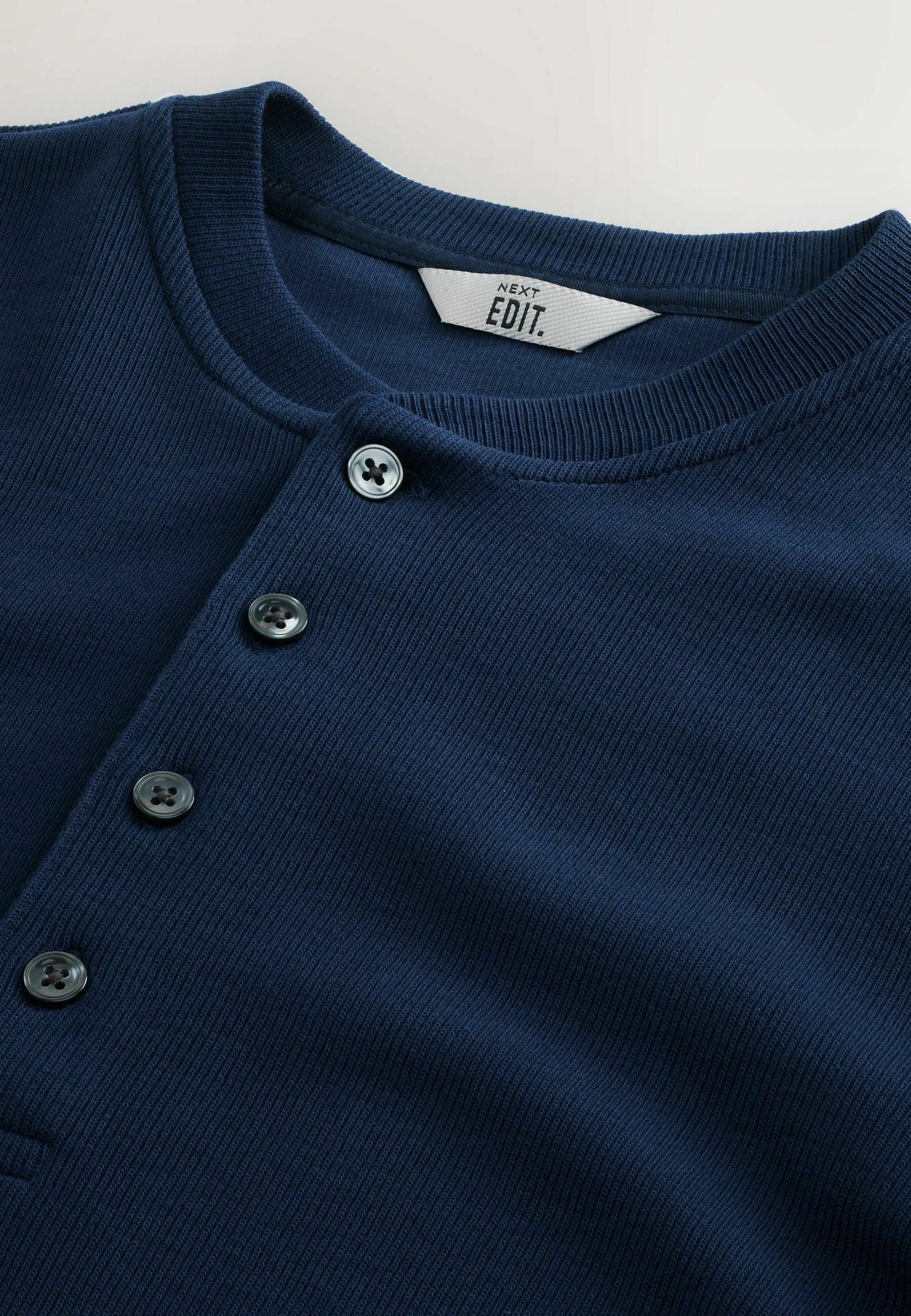 Next REGULAR FIT - EDIT GRANDAD NECK - Long Sleeved Top - Navy