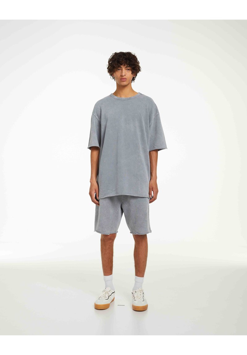 BERSHKA SHORT SLEEVE FADED - T-Shirt Basic - Grey