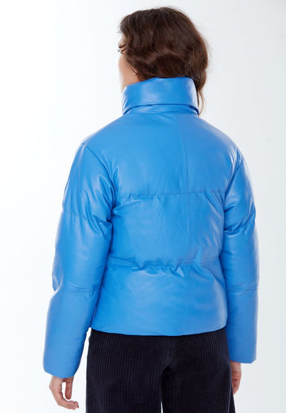  HIGH COLLAR - Lederjacke - Blue