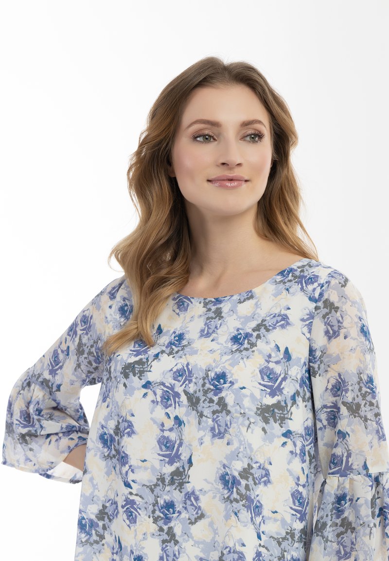 Usha Bluse - Blau Weiss