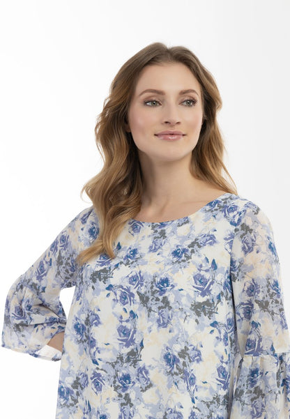 Usha Bluse - Blau Weiss