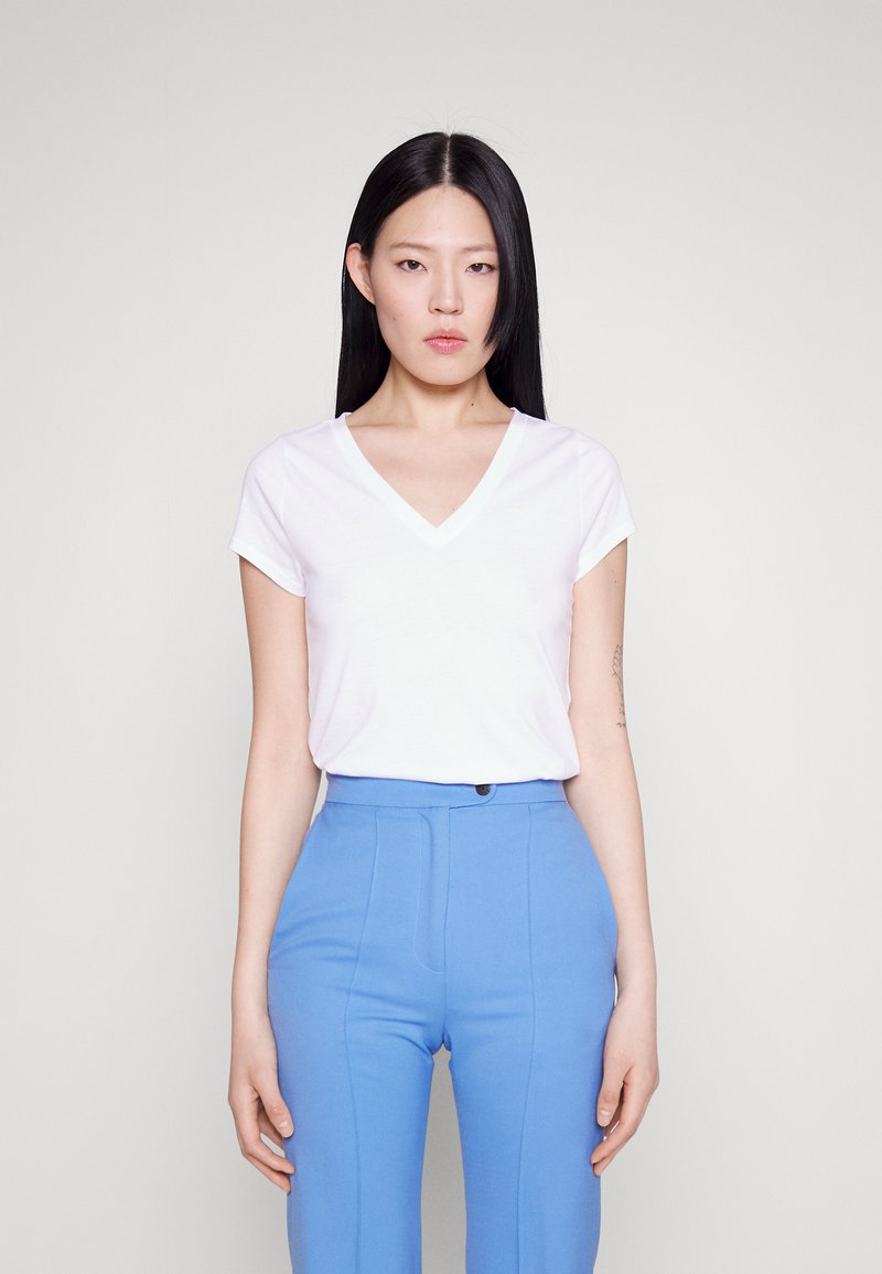 7 For All Mankind ANDY VNECK - T-Shirt Basic - White