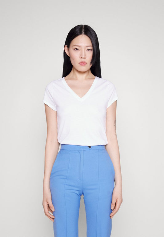 7 For All Mankind ANDY VNECK - T-Shirt Basic - White