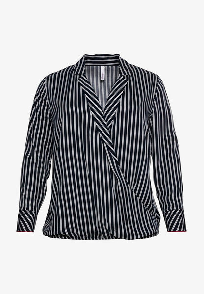 Sheego Bluse - Marine Gestreift