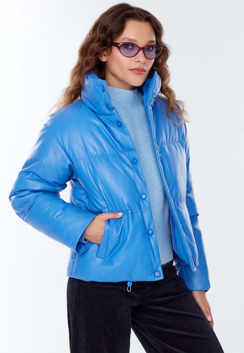  HIGH COLLAR - Lederjacke - Blue
