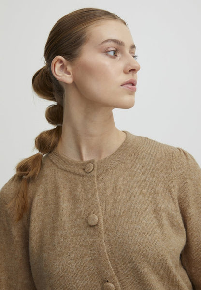 ICHI IHKAMARA CA - Strickjacke - Mottled Beige