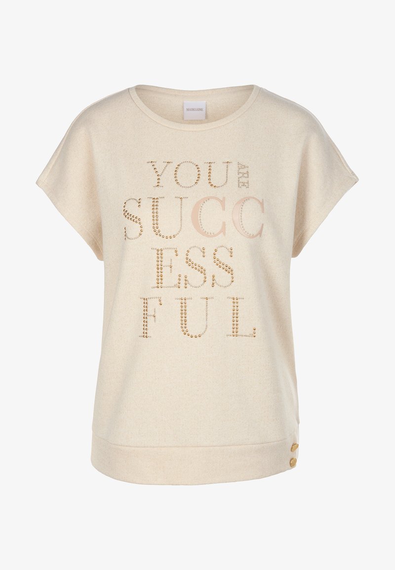 MIT DEKOSTEINEN - T-Shirt Print - Champagner