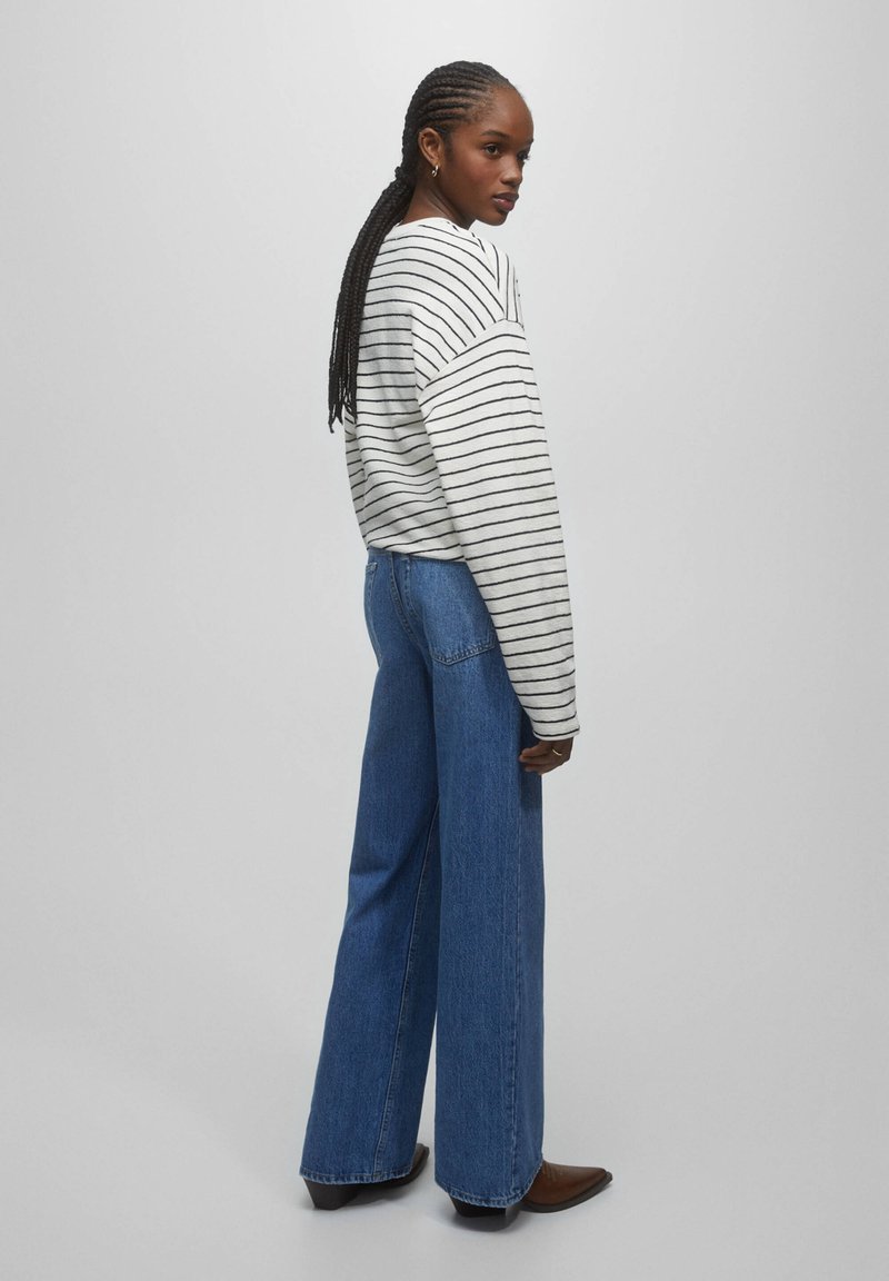 PULL & BEAR STRIPED - Langarmshirt - Mottled Black