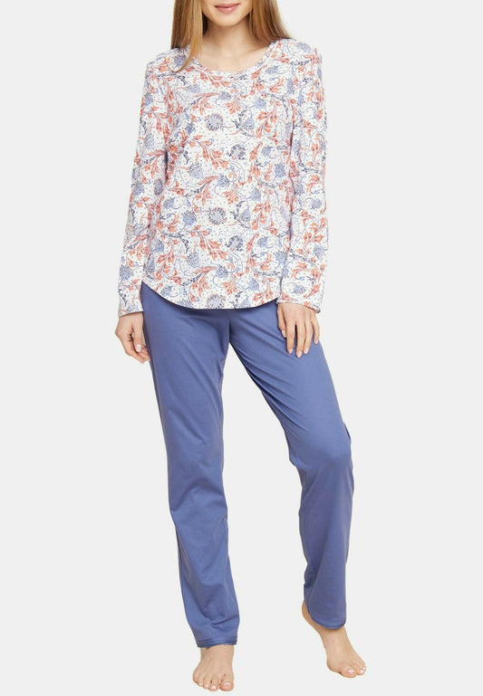  Nachtwäsche Shirt - Blue Ornamental