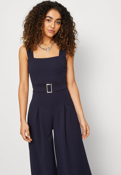 Wal G ASH BELT - Jumpsuit - Navy Blue