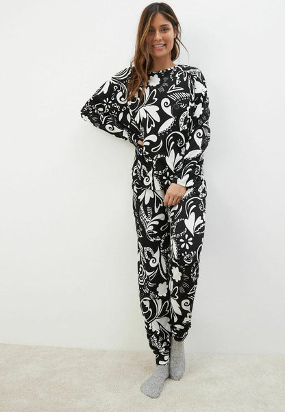 Next LONG SLEEVE - Nachtwäsche Set - Black