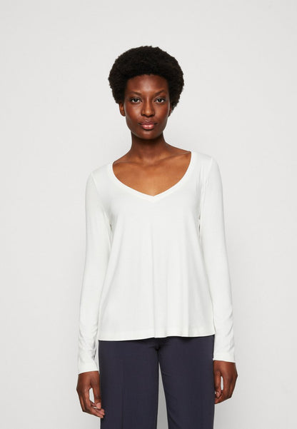 Marc O'Polo 3/4 SLEEVE V NECK - Langarmshirt - White