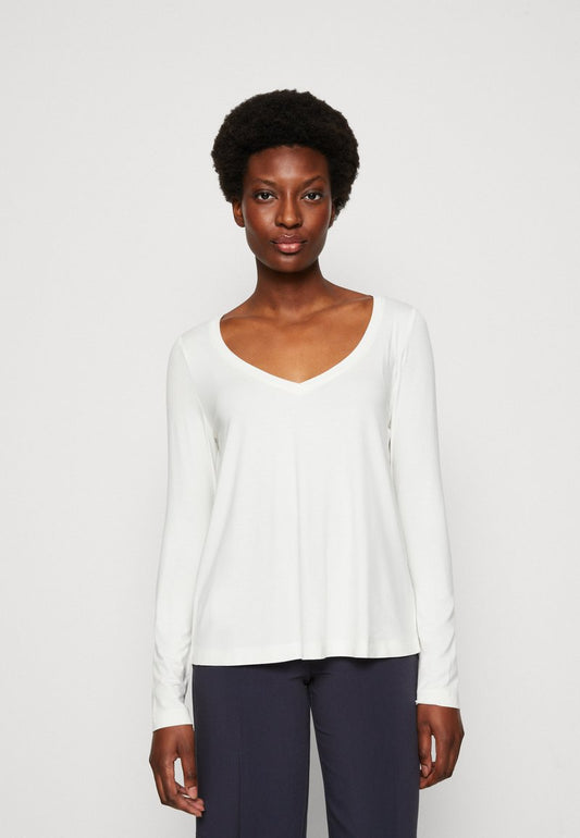 Marc O'Polo 3/4 SLEEVE V NECK - Langarmshirt - White