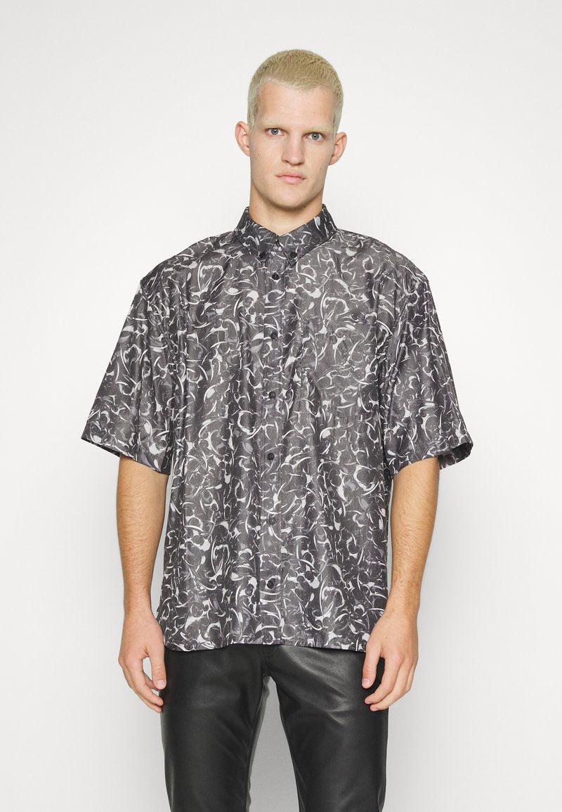 PRINTED RELAXED SHORT SLEEVE - Hemd - Silver