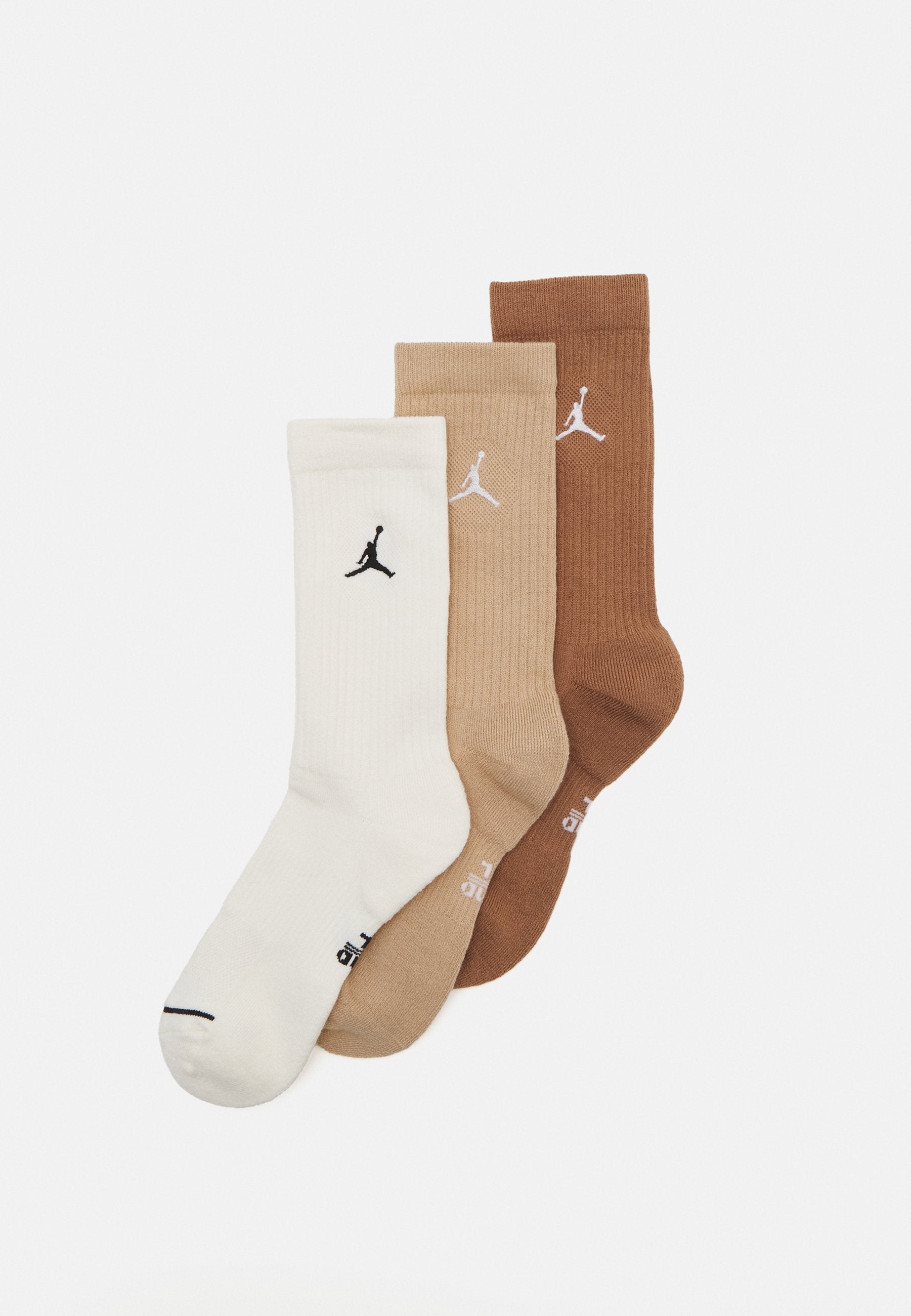 Jordan EVERYDAY CUSH CREW 3 PACK UNISEX - Sports Socks - Medium Khaki/iron Grey/starfish/white