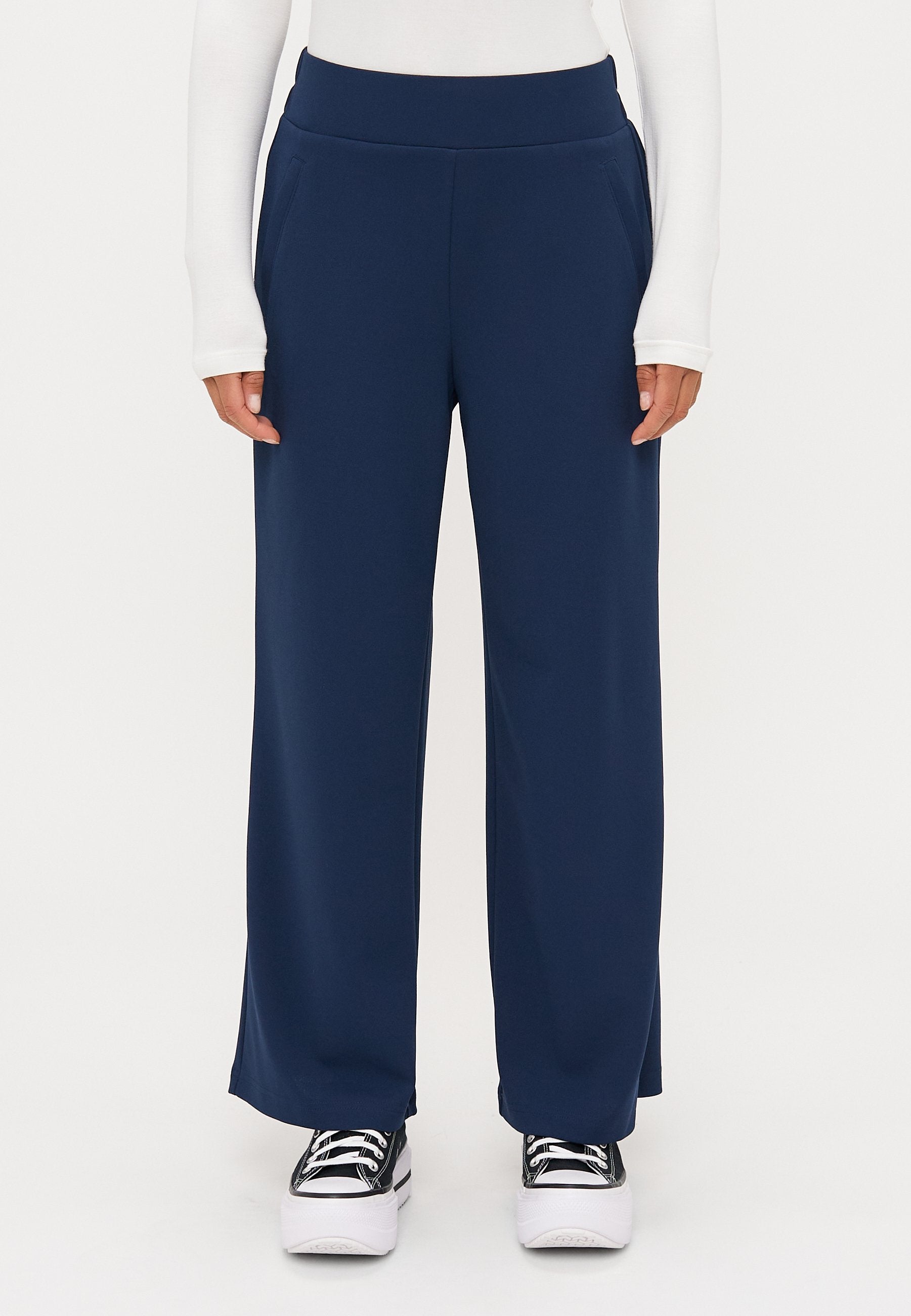 ONLY Petite ONLEVI LIFE WIDE - Trousers - Naval Academy