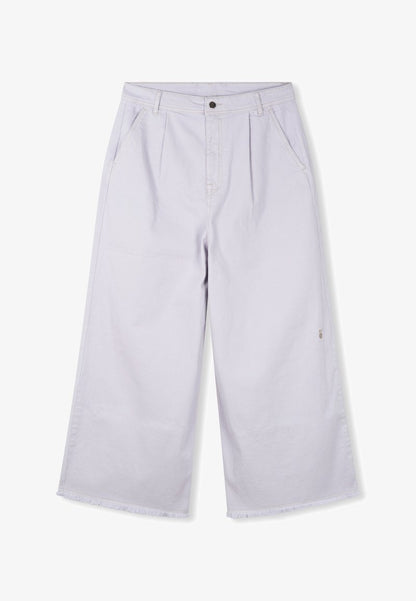  CONTRAST STITCH CULOTTE - Flared Jeans - Light Lilac