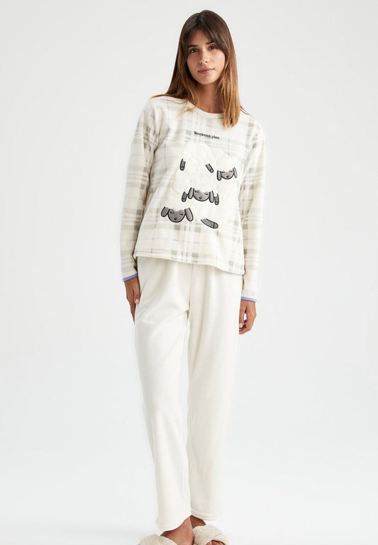 DeFacto REGULAR FIT - Nachtwäsche Set - Beige